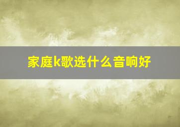 家庭k歌选什么音响好