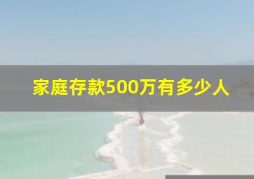 家庭存款500万有多少人