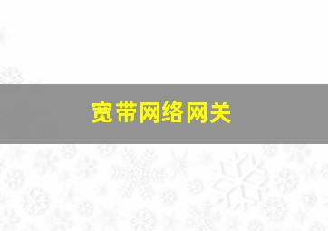 宽带网络网关