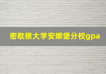 密歇根大学安娜堡分校gpa