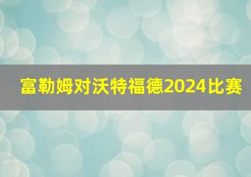 富勒姆对沃特福德2024比赛