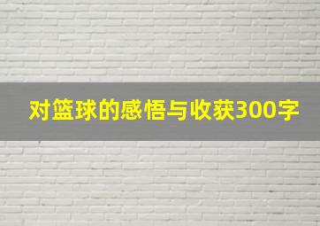 对篮球的感悟与收获300字