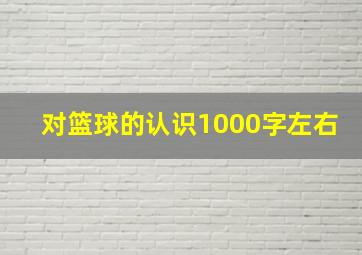 对篮球的认识1000字左右