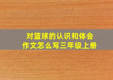 对篮球的认识和体会作文怎么写三年级上册