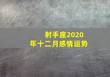 射手座2020年十二月感情运势