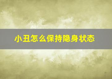 小丑怎么保持隐身状态