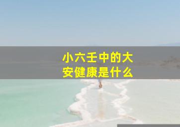 小六壬中的大安健康是什么