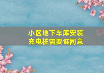 小区地下车库安装充电桩需要谁同意