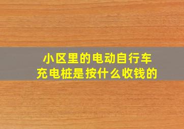 小区里的电动自行车充电桩是按什么收钱的