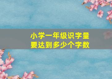 小学一年级识字量要达到多少个字数