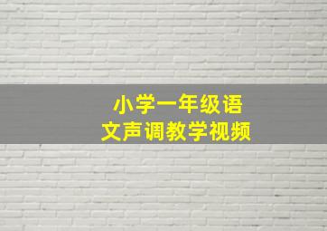 小学一年级语文声调教学视频