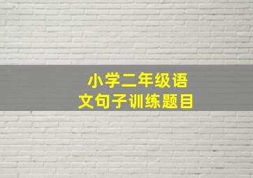 小学二年级语文句子训练题目