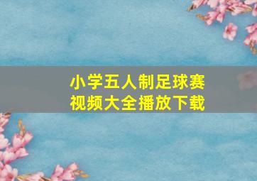 小学五人制足球赛视频大全播放下载