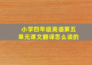 小学四年级英语第五单元课文翻译怎么读的