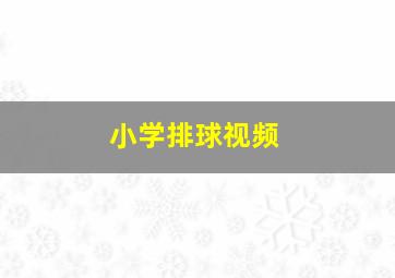 小学排球视频