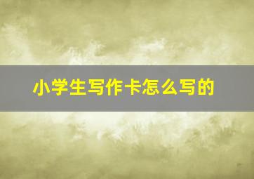 小学生写作卡怎么写的