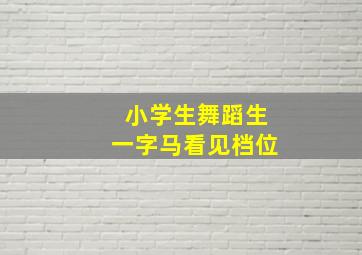 小学生舞蹈生一字马看见档位