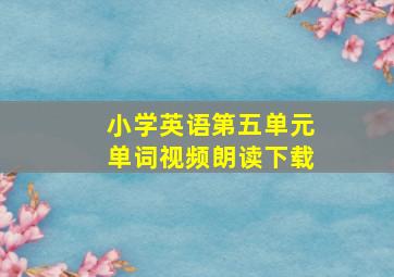 小学英语第五单元单词视频朗读下载