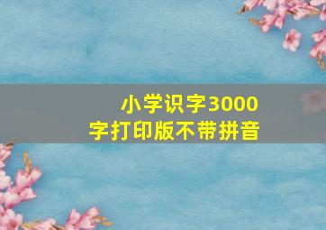 小学识字3000字打印版不带拼音