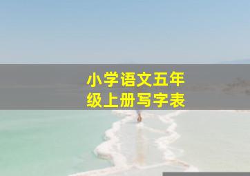 小学语文五年级上册写字表