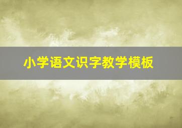 小学语文识字教学模板