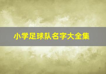 小学足球队名字大全集