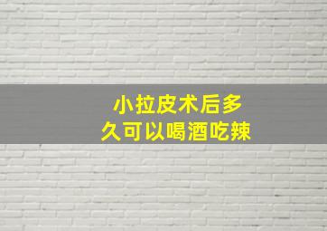 小拉皮术后多久可以喝酒吃辣