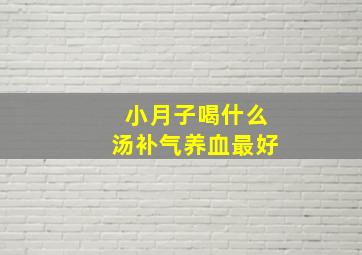 小月子喝什么汤补气养血最好