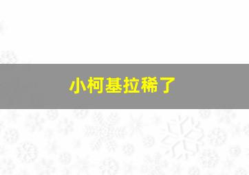 小柯基拉稀了