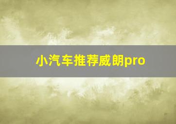 小汽车推荐威朗pro