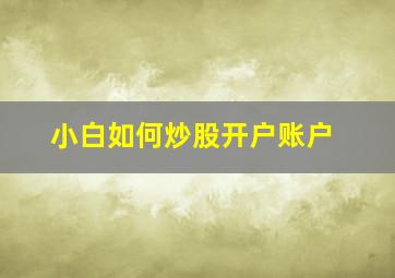 小白如何炒股开户账户