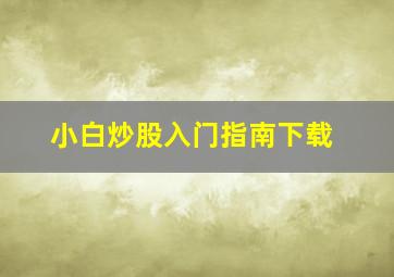 小白炒股入门指南下载