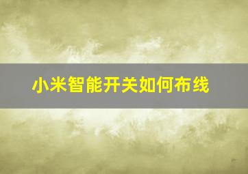 小米智能开关如何布线