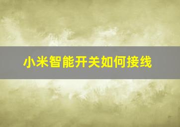 小米智能开关如何接线