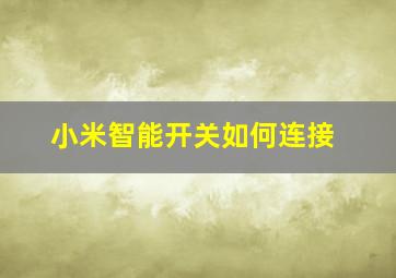 小米智能开关如何连接