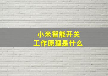 小米智能开关工作原理是什么