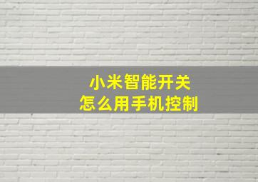 小米智能开关怎么用手机控制