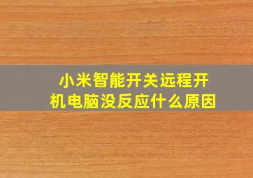 小米智能开关远程开机电脑没反应什么原因