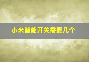 小米智能开关需要几个