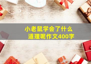 小老鼠学会了什么道理呢作文400字