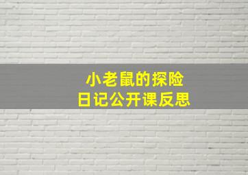 小老鼠的探险日记公开课反思