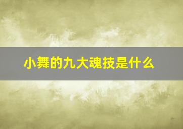 小舞的九大魂技是什么