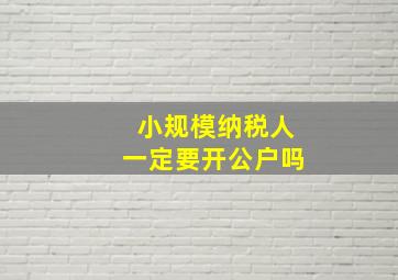 小规模纳税人一定要开公户吗