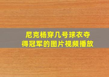 尼克杨穿几号球衣夺得冠军的图片视频播放