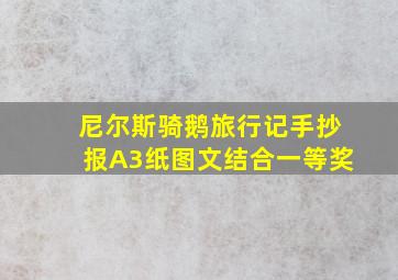 尼尔斯骑鹅旅行记手抄报A3纸图文结合一等奖