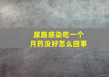 尿路感染吃一个月药没好怎么回事