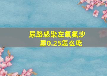 尿路感染左氧氟沙星0.25怎么吃