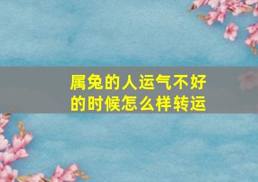 属兔的人运气不好的时候怎么样转运