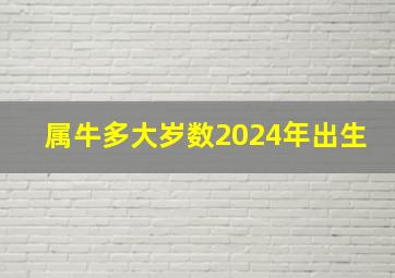 属牛多大岁数2024年出生