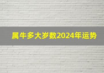 属牛多大岁数2024年运势